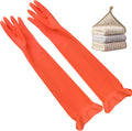 3 Pairs Household Extra Long Kitchen Gloves for Washing Dishes